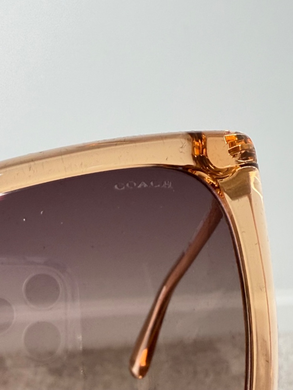 NWT Coach Brown Pink Gradient Square Sunglasses - Picture 3 of 7